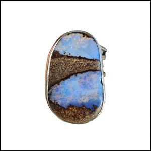 Lilac Landscape Boulder Opal Ring