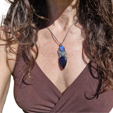 Load image into Gallery viewer, Opal, Abalone Moon and Onyx Pendant