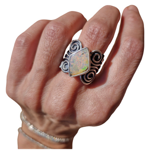 Spiralverse Boulder Opal Ring