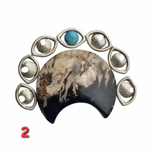 Load image into Gallery viewer, All Seeing Petrified Wood &amp; Turquoise Pendant - Made to Order