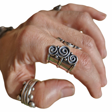 Load image into Gallery viewer, Spirals Open Band Cuff Ring - Made to Order