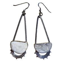 Load image into Gallery viewer, White Buffalo and White Howlite 925 Silver Earrings