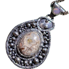 Load image into Gallery viewer, Mexican Opal and Mintabie Opal Serpent Pendant