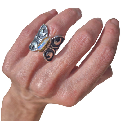 Boulder Opal Butterfl-Eye Ring
