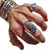 Load image into Gallery viewer, Boulder Opal Rustic Moonphase Ring