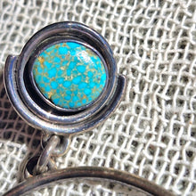 Load image into Gallery viewer, The Drift Handmade Turquoise Hoop 925 Silver Earrings