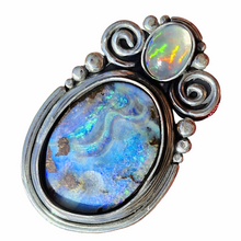 Load image into Gallery viewer, Boulder Opals and Spirals Ring or Pendant