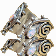 Load image into Gallery viewer, Double Mintabie Opal Spirals and Moons Ring