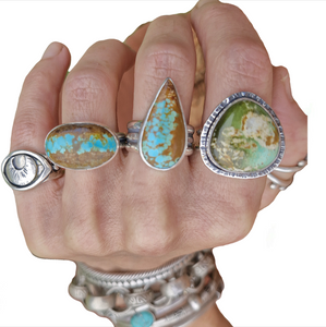 Boulder Opal Rising Lines Ring