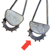 Load image into Gallery viewer, White Buffalo and White Howlite 925 Silver Earrings