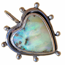 Load image into Gallery viewer, Boulder Opal Dotty Heart Pendant