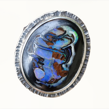 Load image into Gallery viewer, Boulder Opal Dotty Borders Ring