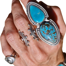 Load image into Gallery viewer, Turquoise Crescent Moons Ring or Pendant