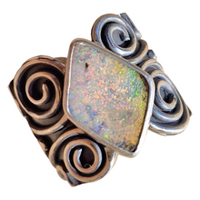 Load image into Gallery viewer, Spiralverse Boulder Opal Ring